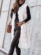White Faux Fur Long Waistcoat