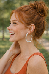 Silver Rhinestone hoop earrings