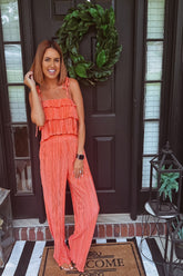 Coral Orange Ruffle Set