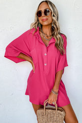Bright Pink Loose Romper