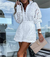 The Hamptons White Vintage Lace Short Set