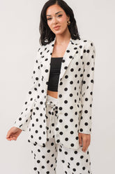Long sleeve polka dot blazer and pants set
