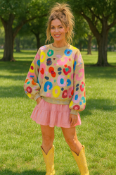 Leopard Drop Shoulder Bright Sweatshirt