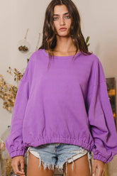 Purple banded sweatshirt