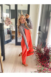 Feisty Coral Orange jumpsuit