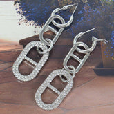 Hoop & Huggie Sparkling Rhinestone Earrings