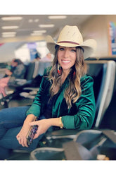 Hunter Green Velvet Blazer