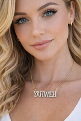 YAHWEH Cubic Zirconia 18k necklace