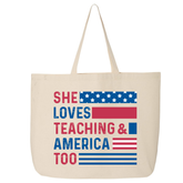 SHE LOVES TEACHING TOTE