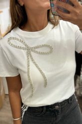 Rhinestone Bow Tee