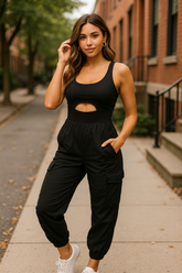 Black Get Physical Jumpsuit