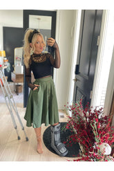 Green Pocket Skirt -clearance