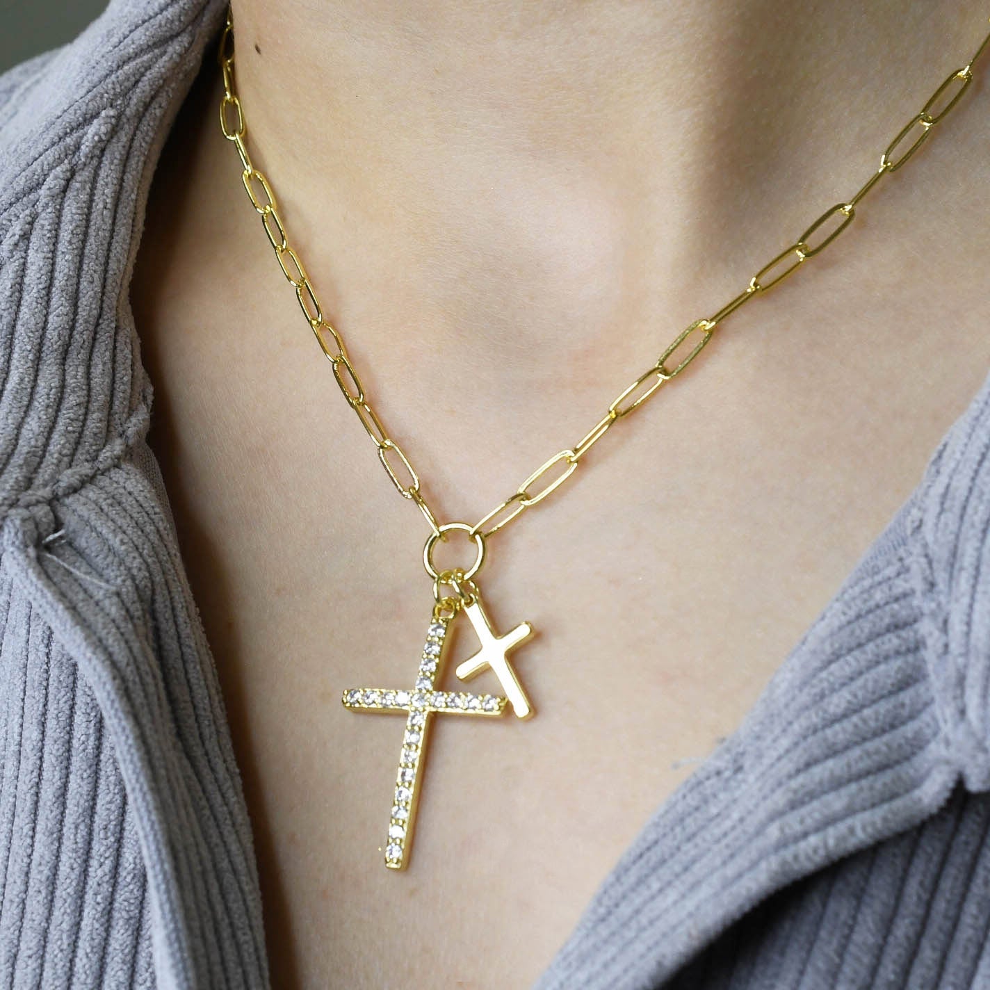 Double Cross Necklace – Pretty Little Patriot - Main Image