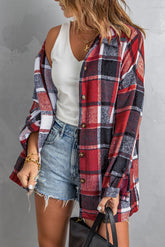 Red White and Blue Plaid Shacket