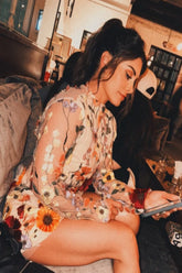 Three Dimensional Floral Dress -clearance