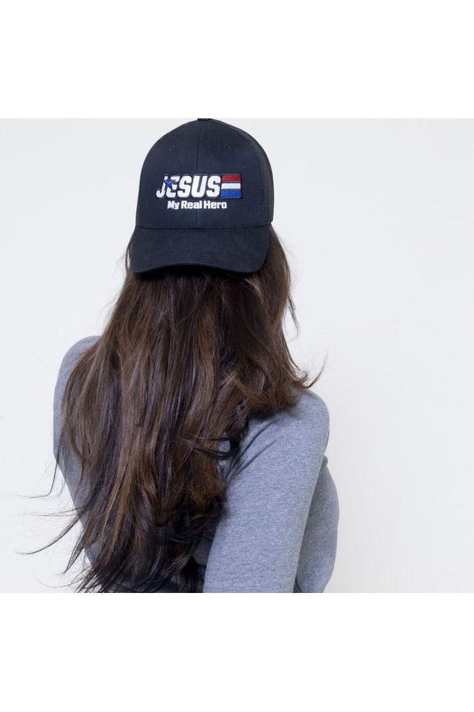 Jesus My Hero Hat(Black) - Crown of Country