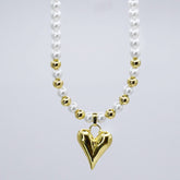 Pearly Teardrop Heart Necklace