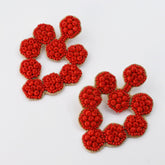 Red Heart Beaded Earrings
