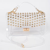Studded Transparent Top Handle Bag