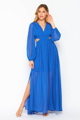 Royal Blue Palms Maxi Dress