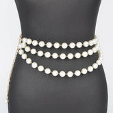 Multi Layered Pearl Chain Belt