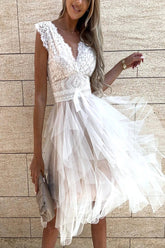 Lace White Party Dress