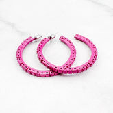 Barbie Pink Fuchsia Hoop Earrings