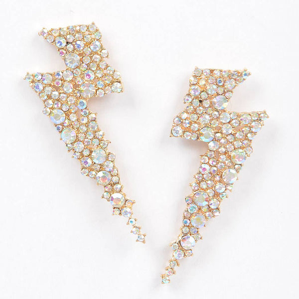 Rhinestone Lightening Bolt Earring
