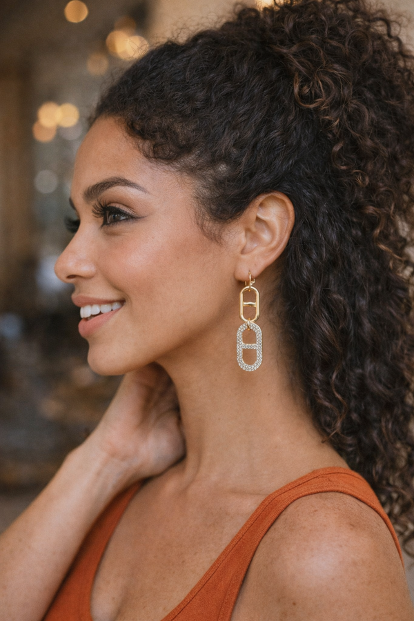 Hoop & Huggie Sparkling Rhinestone Earrings