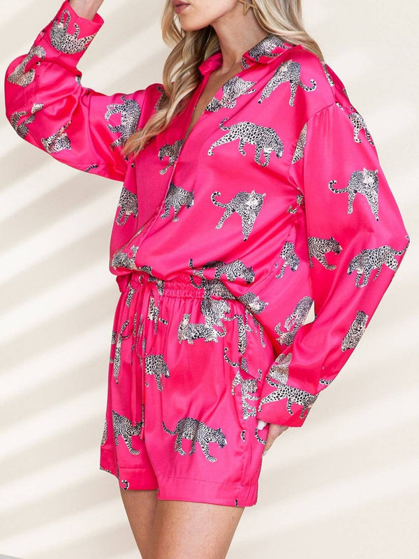 Hot Pink Leopard Pajama set